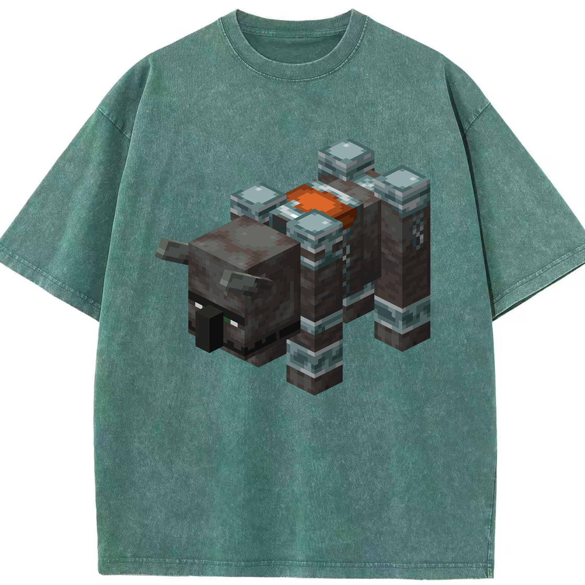 （画像用） マインクラフト ブロックの世界 Minecraft MC Block world 綿100% ヴィンテージ風 半袖Tシャツ（フロントプリント）